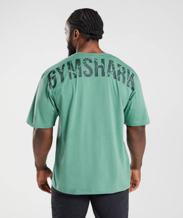 Panske Tricka Gymshark Power Tmavo Zelene Zelene | JX0731458